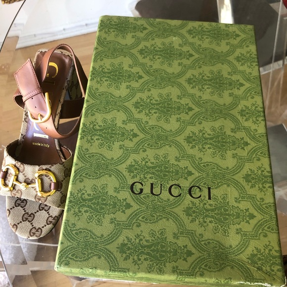 Gucci sandals heels GG monogram size 38 - Picture 6 of 7